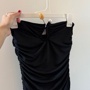 Peppermayo Black Ruched Maxi Dress